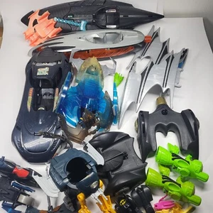 Batman Vehicle Lot 1990s Bat Boat Batmobile Batcycle Vintage Toys - Picture 1 of 10