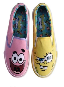 Nickelodeon SpongeBob Women's Size 8.5 Yellow and Pink Slip-on Sneakers NEW - Picture 1 of 5