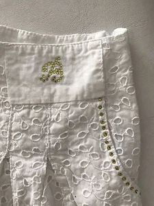 Miss Blumarine Designer Girls Perforated Skort Skirt Shorts Bermuda Sz6 - Picture 1 of 4