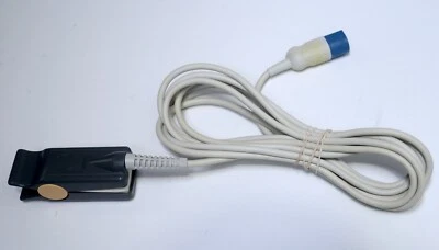 Philips ##M1196A Transducer SpO2 ADULT Finger Tip Clip PULSE OXIMETER Cable - Image 1 of 2