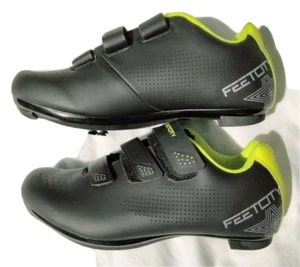 FEETCITY Cycling Shoes Black & GREEN Mountain Bike Size Men 7 Women 8.5 EUR 39 - Picture 1 of 6