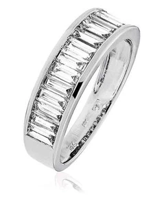 1.30ct F VS Baguette Cut Diamond Eternity Ring Wedding Band in 18ct White Gold - Picture 1 of 1