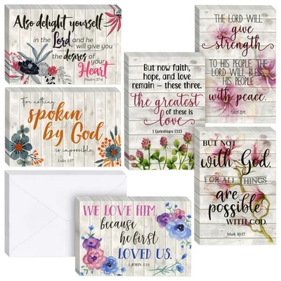 60 Pack Christian Inspirational Greeting Cards with Envelopes for Easter - Image 1 of 4