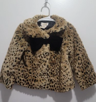 Jaqueta fofa com estampa de leopardo Savannah meninas dos EUA 3T - Imagem 1 de 4
