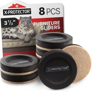 Felt Furniture Sliders for Hardwood Floors X-PROTECTOR 8 PCS 3 ½” - Furniture - Picture 1 of 6