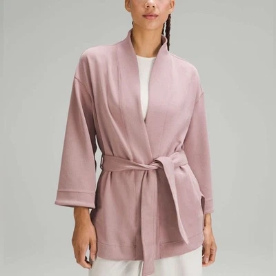 Lululemon Ribbed Softstreme Belted Wrap in Twilight Rose Women’s Size 4 - Image 1 of 4