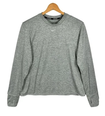 Nike Dri-FIT Swift Element UV Women’s Crew-Neck Running Top Gray Size XL - Image 1 of 4