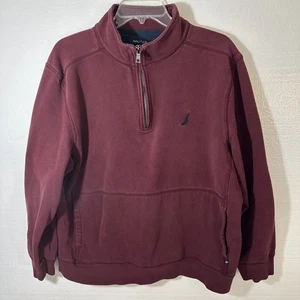 Sudadera Nautica Para Hombre XL Granate 1/4 Cremallera Pullover Logo Manga Larga Banda Cuello - Imagen 1 de 8