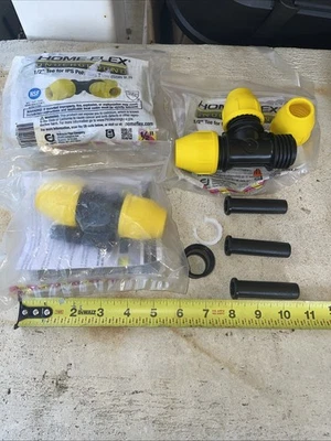 2x Home-Flex 18-401-005 1/2 in. Underground Yellow Gas Pipe Tee Coupler Open Box - Image 1 of 4