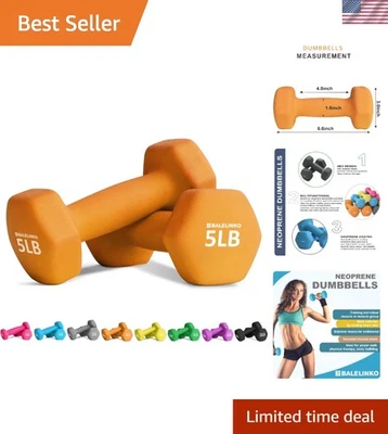 Mancuernas de entrenamiento de fuerza hexagonales sin rodar - Par de 5 lb para todos los niveles de condición física Foto 1 de 4