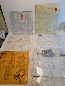 Wilton Candy  Mold  Plastic Hearts Cherubs Disney Halloween Smurf  Lot Of 7 - Picture 1 of 22