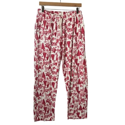 Pantalones de pijama Burts Bees para mujer L algodón orgánico Navidad pierna ancha ropa de salón  Foto 1 de 4