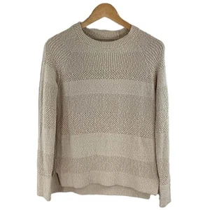 Fat Face Cream Cotton Mixed Knit Striped Jumper UK 8 - Picture 1 of 4