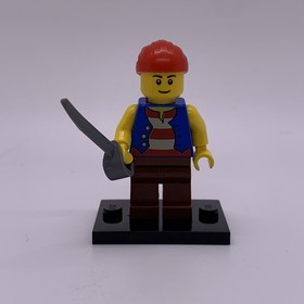 LEGO Pirate Minifigure Blue vest Reddish Brown Legs Red Bandana pi137b 9349