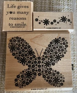 Stampin' Up! Reason to Smile Stamp Set 3 Pieces (Used) - Picture 1 of 4