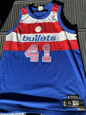 Reebok Wes Unseld 1977-'78 WASHINGTON BULLETS JERSEY Sz XL length +2  - Image 1 of 4