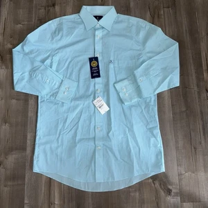 NEU Stafford Travel Hemd mit Knopfleiste blau weiß kariert tailliert 16 32-33 pflegeleicht - Bild 1 von 9