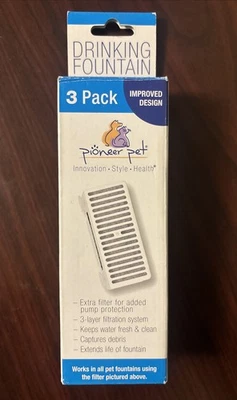 NEW Pioneer Pet Water Drinking Fountain Replacement Filters #3091 Dog Cat 3 PACK - Image 1 of 3