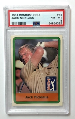 1981 Donruss Golf Jack Nicklaus #13 PSA 8  - Image 1 of 2