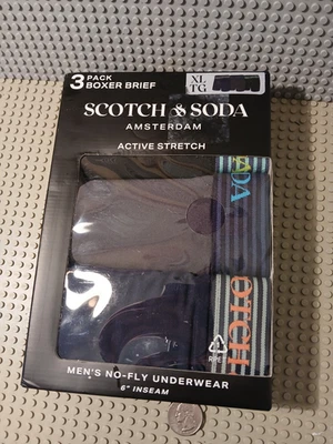 Scotch & Soda Amsterdam 3-Pack 6” Active Stretch Boxer Briefs - Sz. XLarge - Image 1 of 3