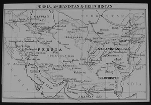 MAP OF PERSIA AND AFGHANISTAN C1910 ANTIQUE GLASS Magic Lantern Slide - Picture 1 of 5