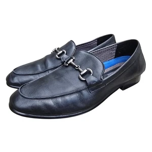 Vince Camuto Herren Axyl Schwarz Leder Halbschuhe Slipper Horsebit Elegant Schuhe 10,5 - Bild 1 von 7
