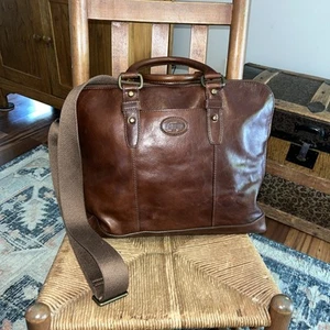 Fossil Brown Leather Briefcase - Picture 1 of 19