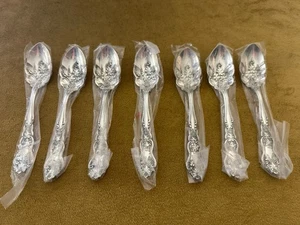 1906 MOSELLE AMERICAN INTERNATIONAL SILVER SET OF 7 FRUIT GRAPEFRUIT SPOONS RARE - Picture 1 of 9
