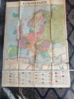 Große Europakarte von 1940 Flaggen Länderbeschreibung 91x78 cm Zwischenkriegszei