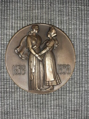 Medaille Bronze Tri Centenaire De La Réunion De L'Alsace À La France  P Turin - Photo 1/3