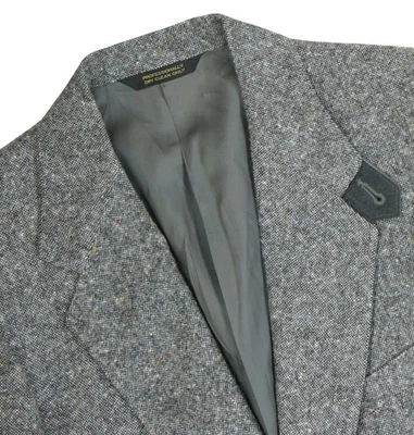 Blazer para hombre 38 S gris a medida Donegal flack parche tweed bolsillo correa garganta Foto 1 de 4