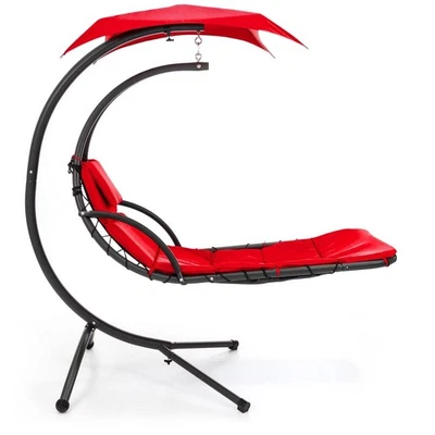 Chaise tumbona moderna resistente roja para una sola persona hamaca silla porche columpio Foto 1 de 4