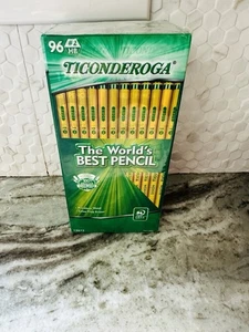 Ticonderoga #2 HB Soft Pencils Wood-Cased Pencil, Yellow, 8 Boxes (96ct Total) - Picture 1 of 3