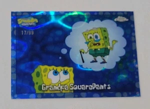 2025 Topps Chrome SpongeBob GRNAPA SQUARE PANTS BUBBLEFRACTOR SSP /99 - Picture 1 of 3