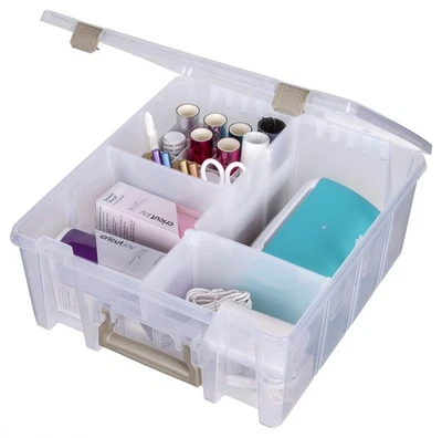 6993SP Super Cartera Doble Profundidad con Bandeja de Accesorios para Artesanía en Papel, Transparente, 1... Foto 1 de 4