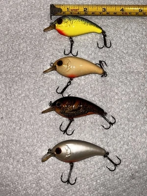 Mann’s Vintage Hank Parker “Hank Crank”Square Bill Lot (4) Preowned - Image 1 of 4