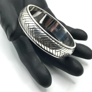 Brazalete Brazalete BRIGHTON Cesta Tejido Patrón Plateado Vintage Boho - Imagen 1 de 8