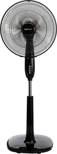 Oscillating Dual Blade Standing Pedestal Fan with Remote - 16-Inch, Black - Picture 1 of 12