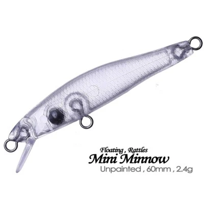 20 PIEZAS 6 cm 2,4 g sonajeros flotantes Minnow cebo sin pintar modelo de señuelo de pesca en blanco Foto 1 de 4