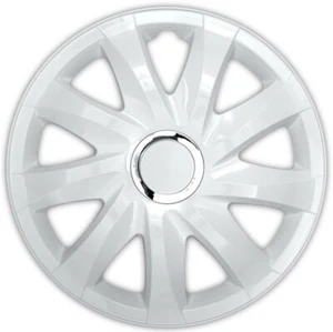 4x14" Embellecedores Cubiertas de rueda para Vauxhall Corsa 14" BLANCO - Imagen 1 de 3