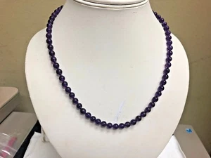18 ZOLL LANGE AMETHYST PERLEN HALSKETTE - Bild 1 von 4