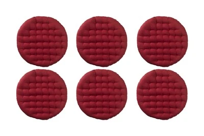 CASA NOVA Stuhlkissen 6er Set Sitzkissen Dekokissen Stuhlauflage Sitzauflage Rot Ø 40 cm