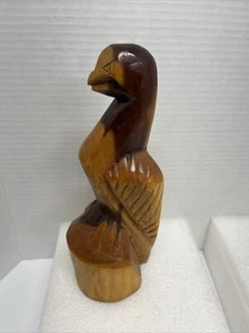 Wooden Vintage Handcrafted Bird Statue Unbranded 9" Tall - Picture 1 of 6