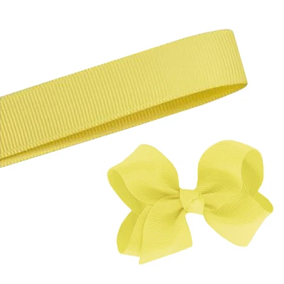 5 Yards Solid Lemon Yellow Grosgrain Ribbon Yardage DIY Crafts Bows USA - Image 1 of 2