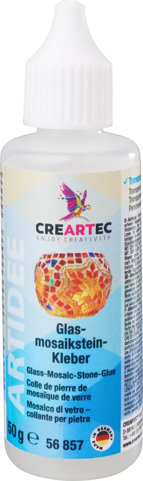 Glasmosaik-Steinkleber 50ml dickflüssig transparent Mosaikleber Klebstoff Mosaik - Bild 1 von 1