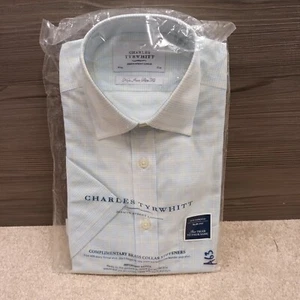 Charles Tyrwhitt Herren Hellblau Kensington Sky Grid Check Slim Fit Hemd Uk14/37 - Bild 1 von 9