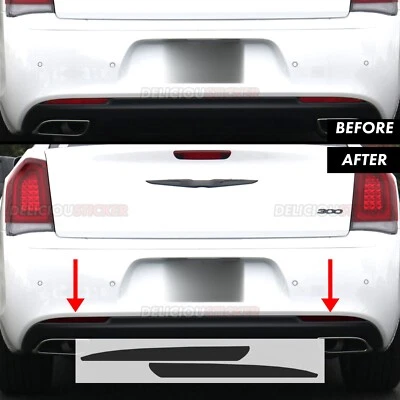 For 2015-2023 Chrysler 300 Rear Reflectors Bumper PreCut Tint Overlays Vinyl - Image 1 of 4