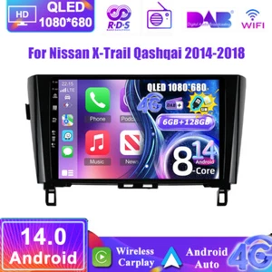Per Nissan X-Trail Qashqai 2014-2018 Autoradio Android 14 CarPlay DAB+ HDMI DSP - Foto 1 di 17