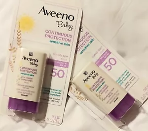 PACK DE 2 protectores solares de protección continua para bebés AVEENO FPS 50, 0,5 oz - Imagen 1 de 4