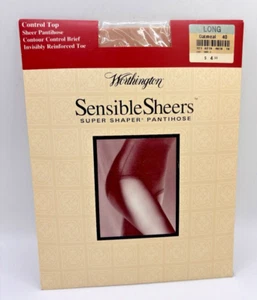 Worthington Sensible Sheers Super Shaper Pantyhose Long Oatmeal 40 Vintage NOS - Picture 1 of 5